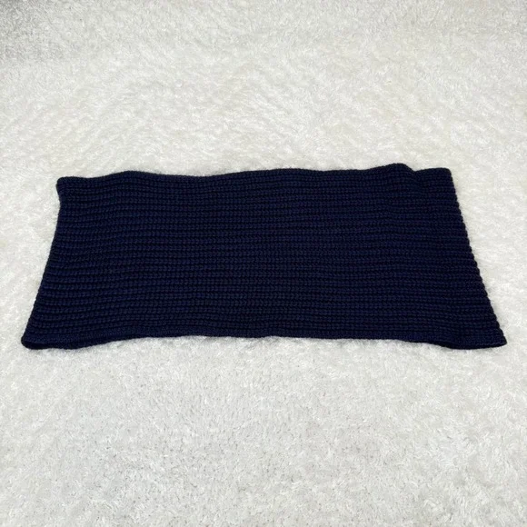 J Crew Women's Navy Knit Infinity Scarf Lambswool Cashmere Winter Capsule - Picture 3 of 8